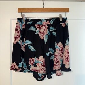 Show Me Your MuMu Black Floral High Waist Shorts